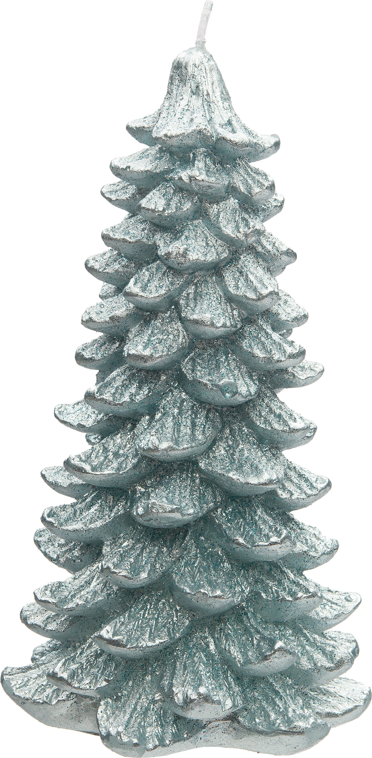 Intratuin kaars kerstboom zilver zilver D 8 H 16 cm