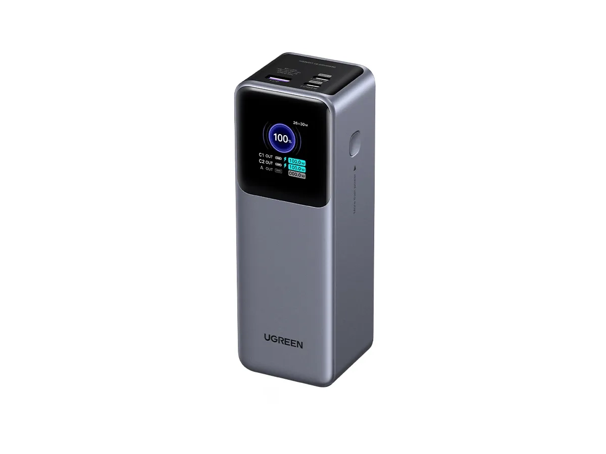 (200W) Nexode 25000mAh Powerbank Dual USB C / USB A Ladegerät inkl. USB C Ladekabel Power Delivery (35525B) - Grau