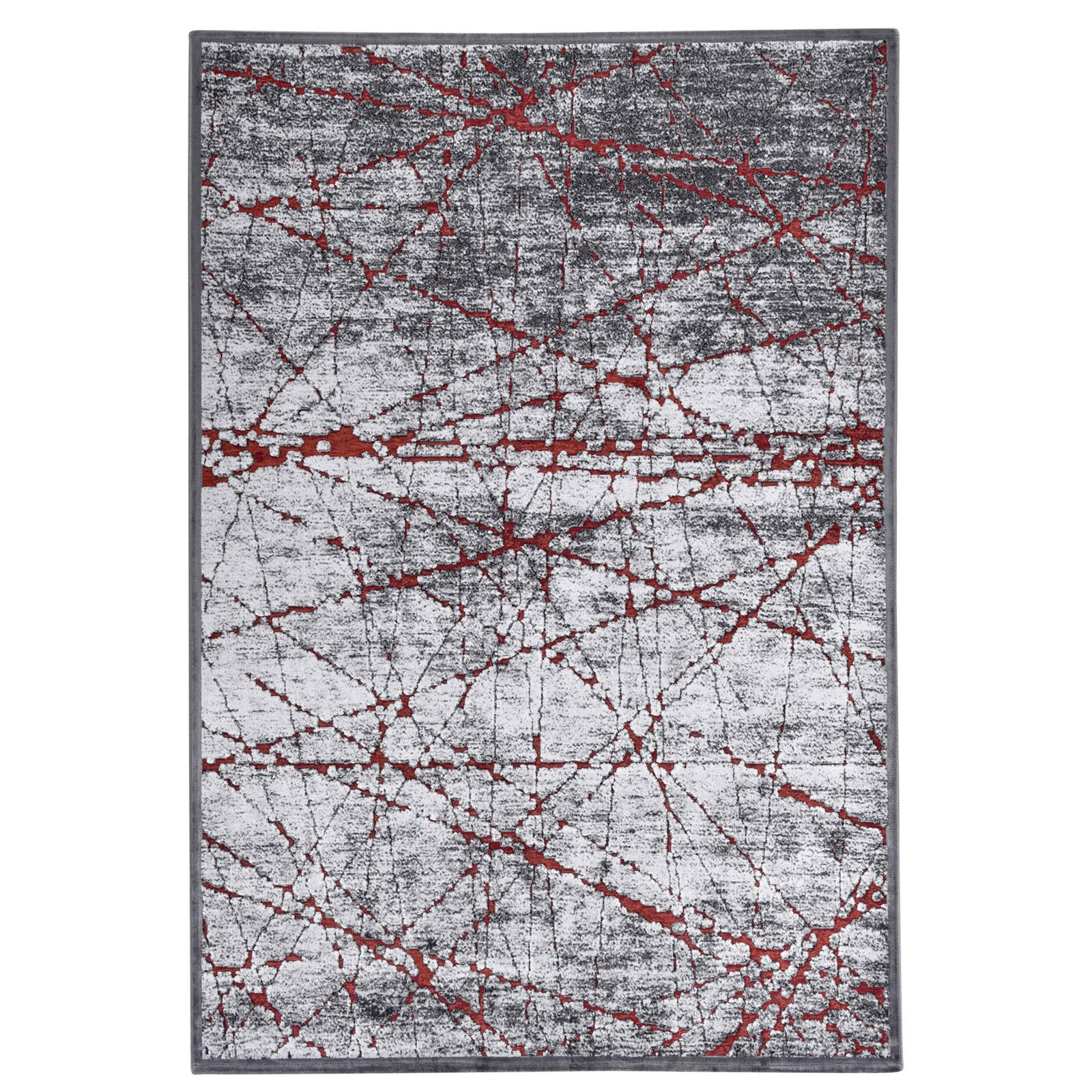 Teppich ORELIA - grau-rot - 40x70 cm
