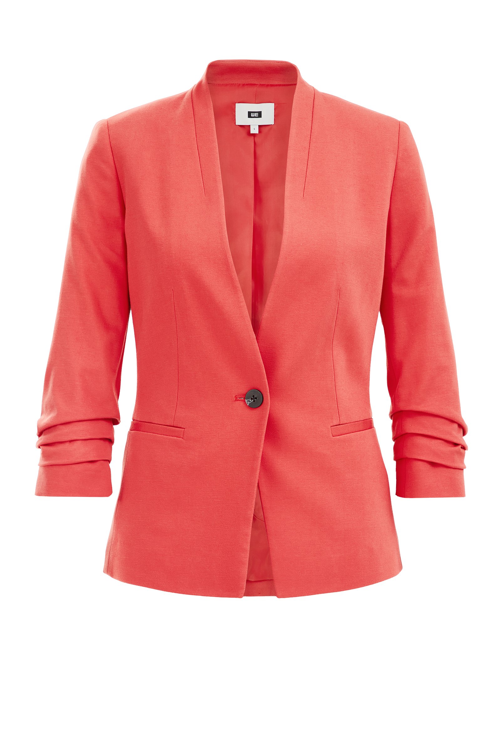 getailleerde jersey blazer met rimpeleffect WE Fashion Rood
