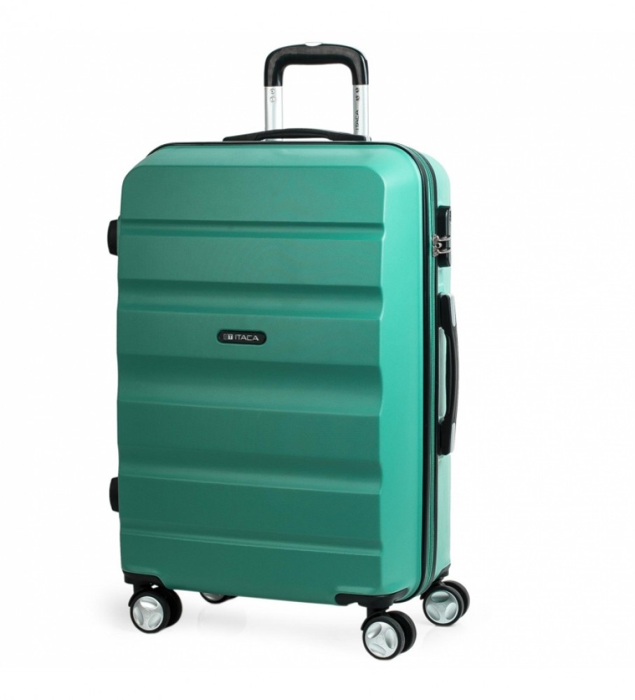 Mala de viagem rígida ITACA com 4 rodas T71660 Azul-turquesa - 61 x 44 x 26 cm -