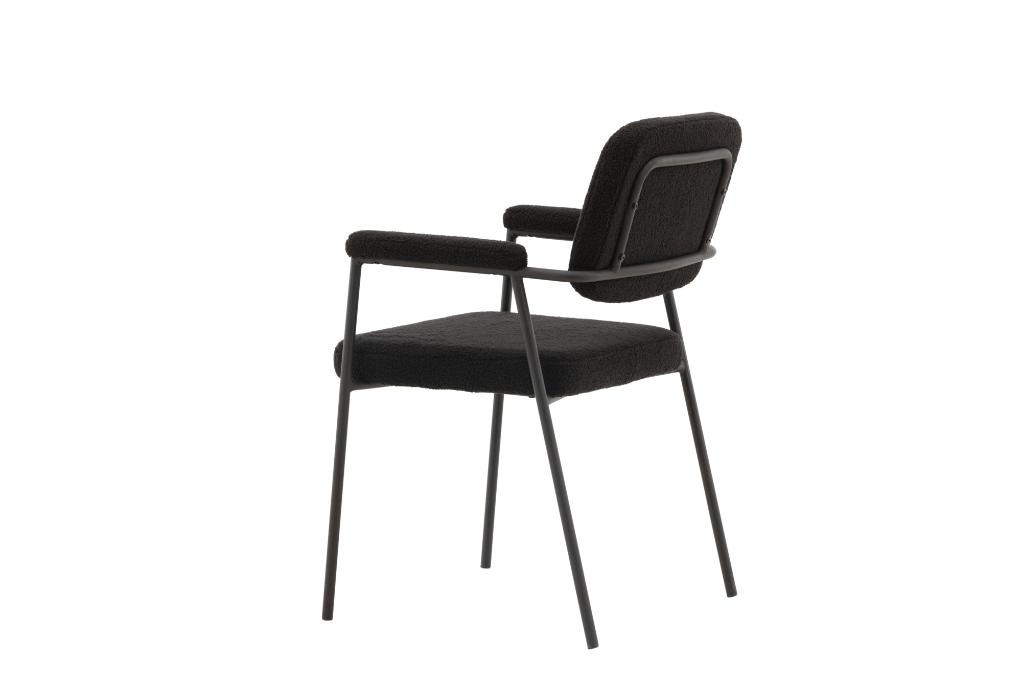 Tuam Eetkamerstoel - Set van 2 - Zwart Bouclé
