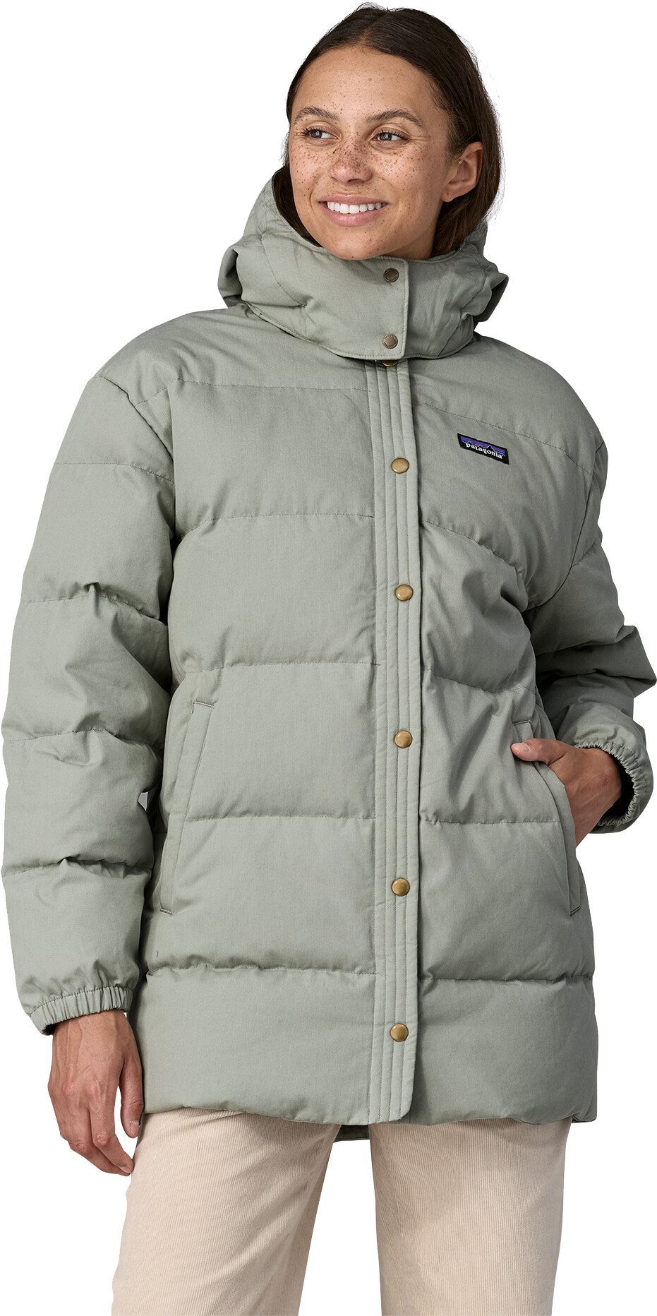 Cotton Down Parka Dame Sleet Green
