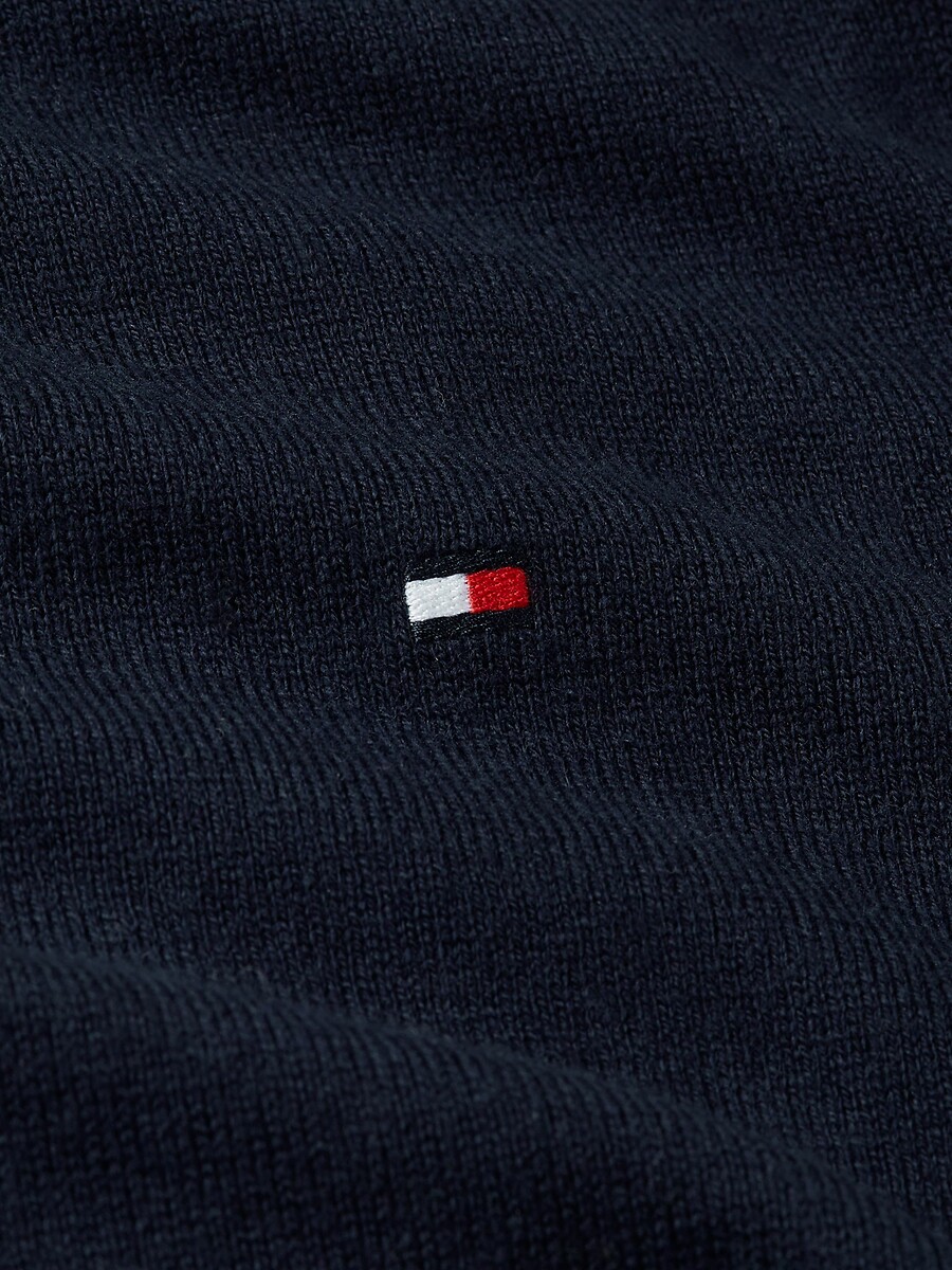TOMMY HILFIGER<br>Suéter de gola redonda em algodão pima e cashmere