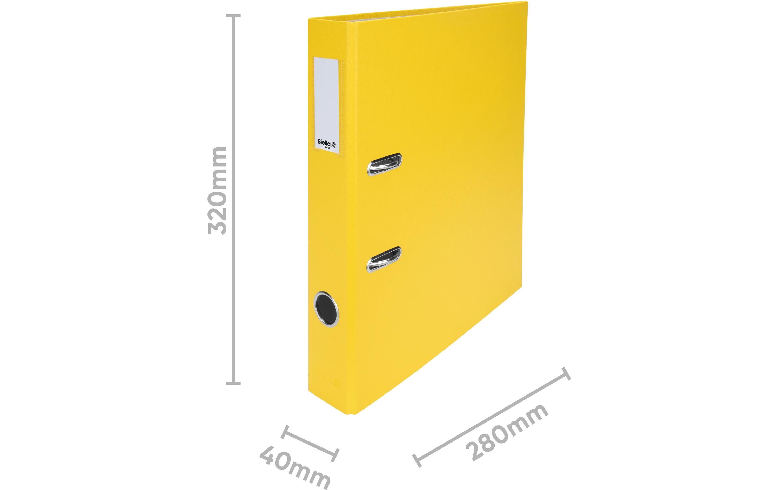 Ordner Plasticolor A4 4 cm, GelbOrdner mit Strong-Mechanik