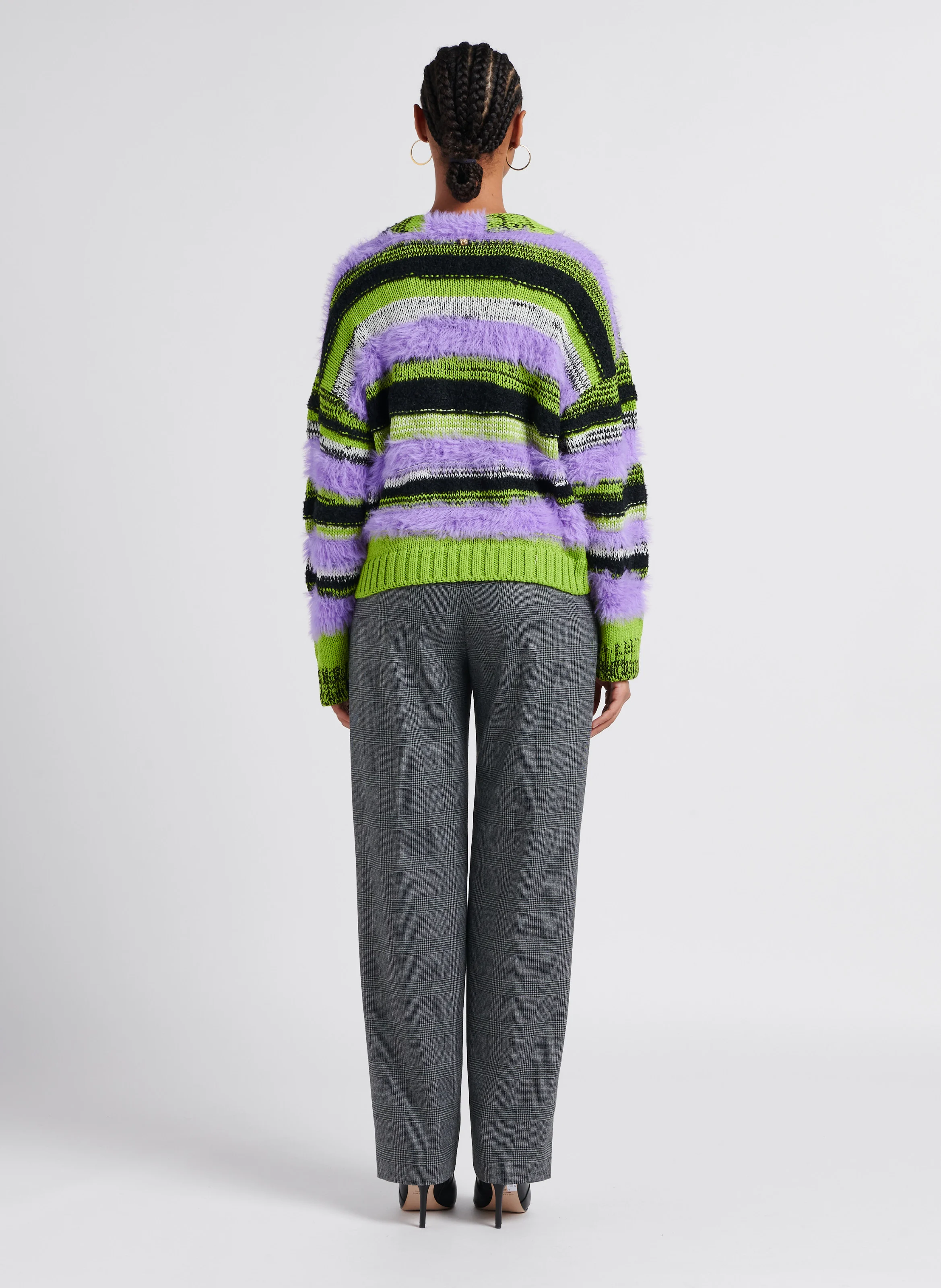 ALALUNGA - Pull ample col V texturé | Multicolore