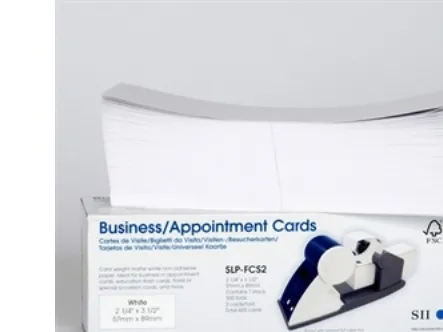 Seiko Instruments SLP-FCS2 - Mat - ikke-klæbende - hvid - 57 x 89 mm 600 kort (300 ark x 2) visitkort - for Smart Label Printer 440, 440 Office Administration Pack, 450, 620, 650, 650SE