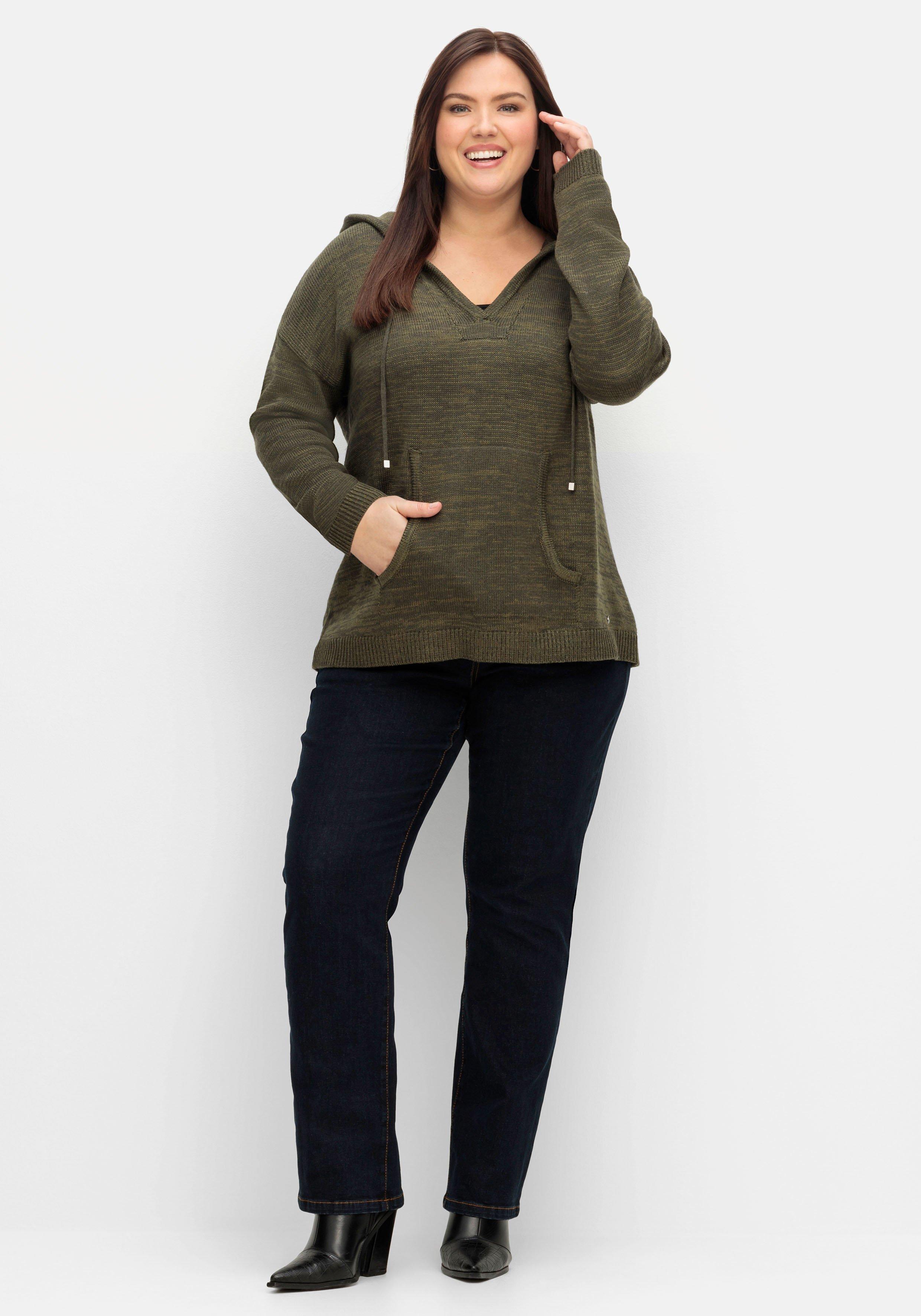Kapuzenpullover mit Kaschmiranteil, in melierter Optik