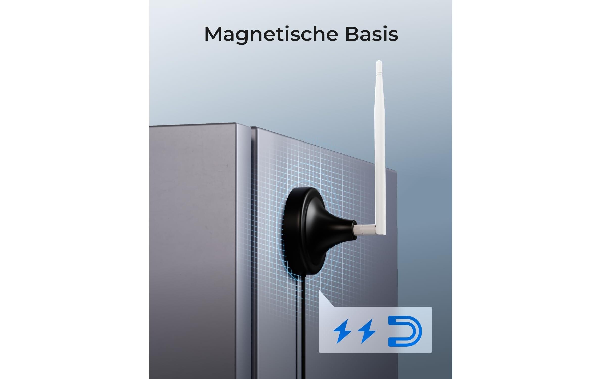 Antenna Kabel 3 m, SchwarzFlexibles WLAN-Signalverstärker-Kit