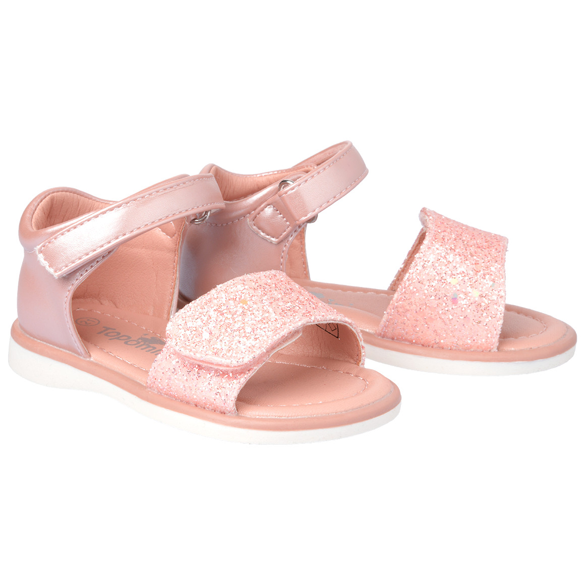 Topomini Baby Sandalen mit Glitzer-Applikation rosa