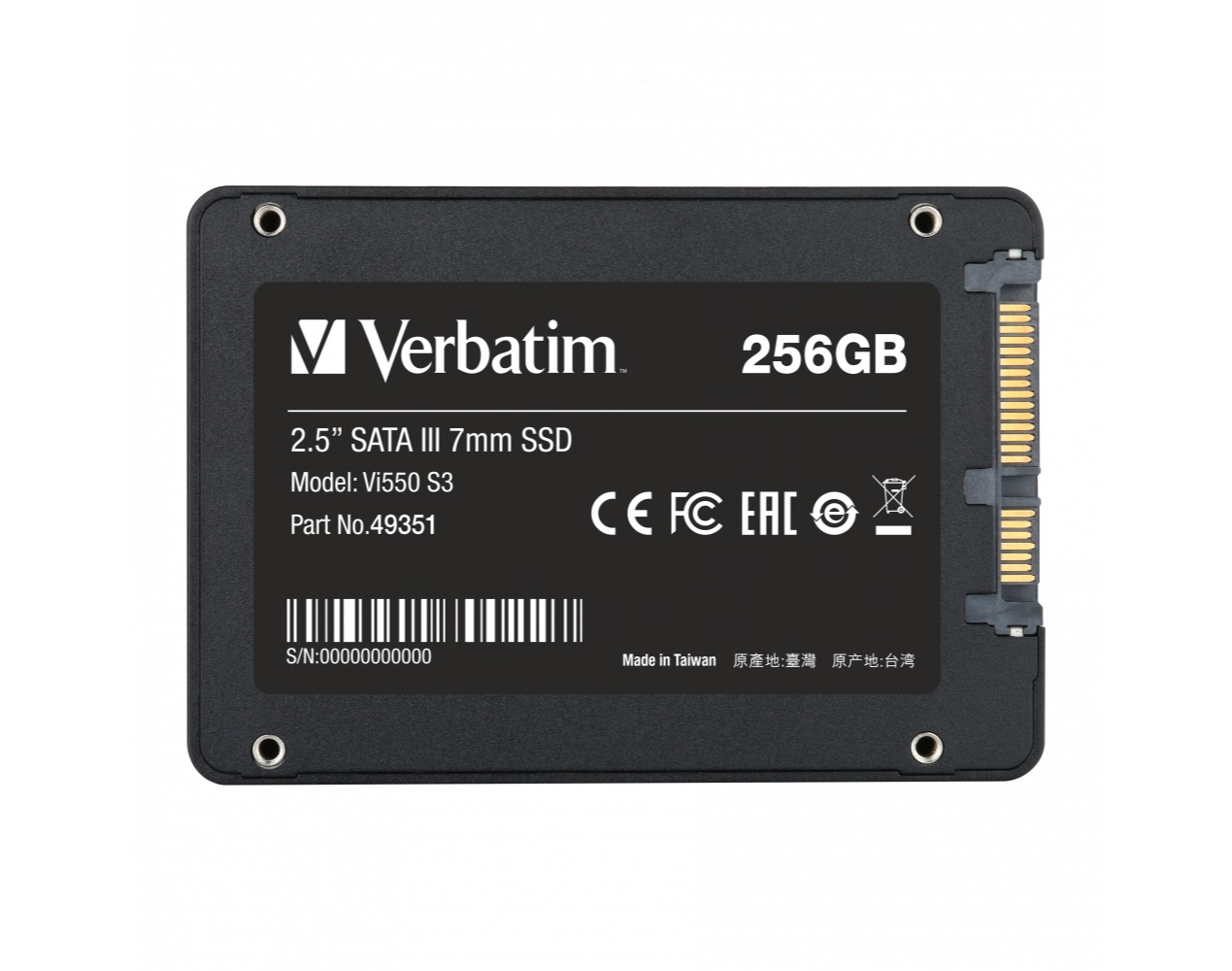DISCO INTERNO VERBATIM SSD SATA III 256GB VI 550 S3