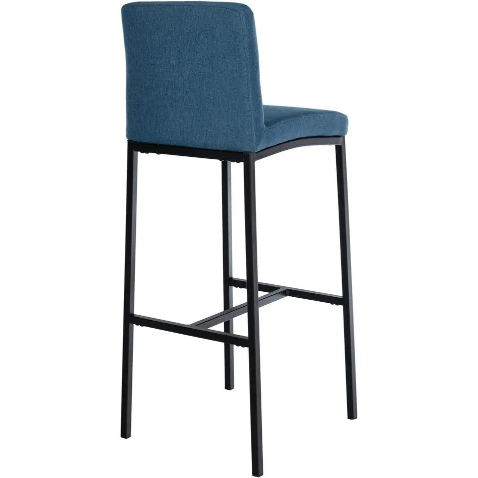 CLP Barkruk Freeport zwart Frame - Stof - blauw