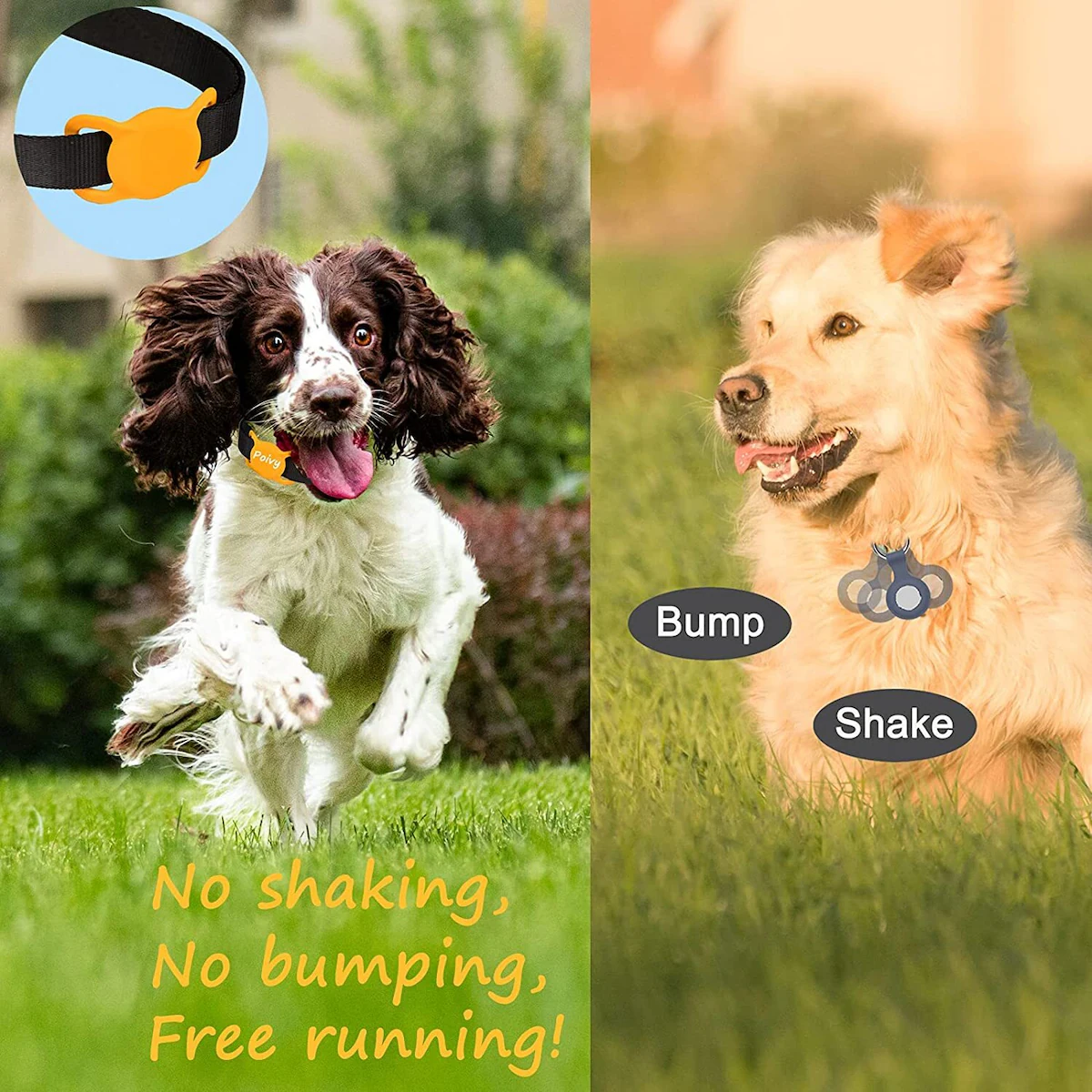 Apple AirTag holder for katt / hund halskjede i mørkeblå silikon