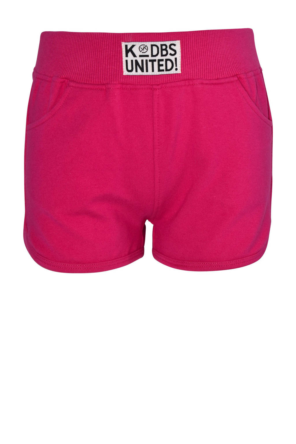 Born by Kiddo United regular fit short Gea met tekst fuchsia