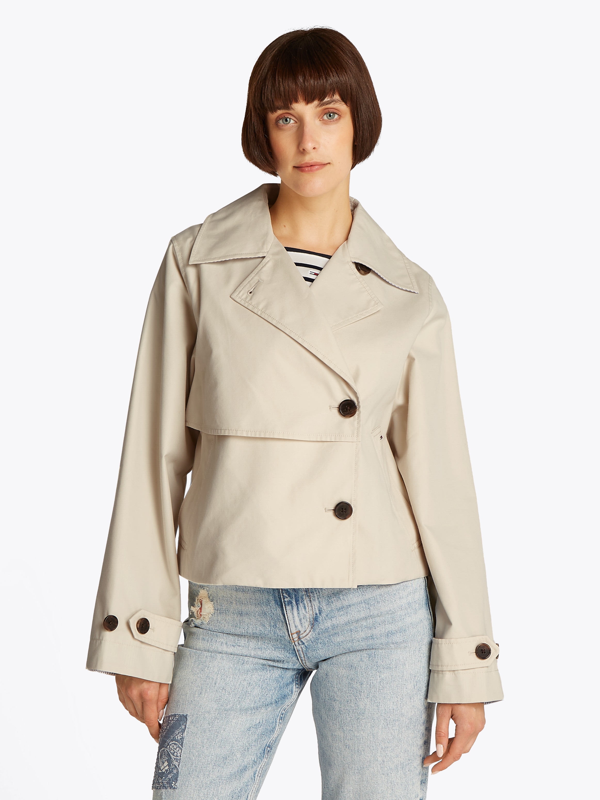 Tommy Jeans Kurzjacke »TJW SHORT TRENCH JACKET« mit kurzem Schnitt, mit Eingrifftaschen