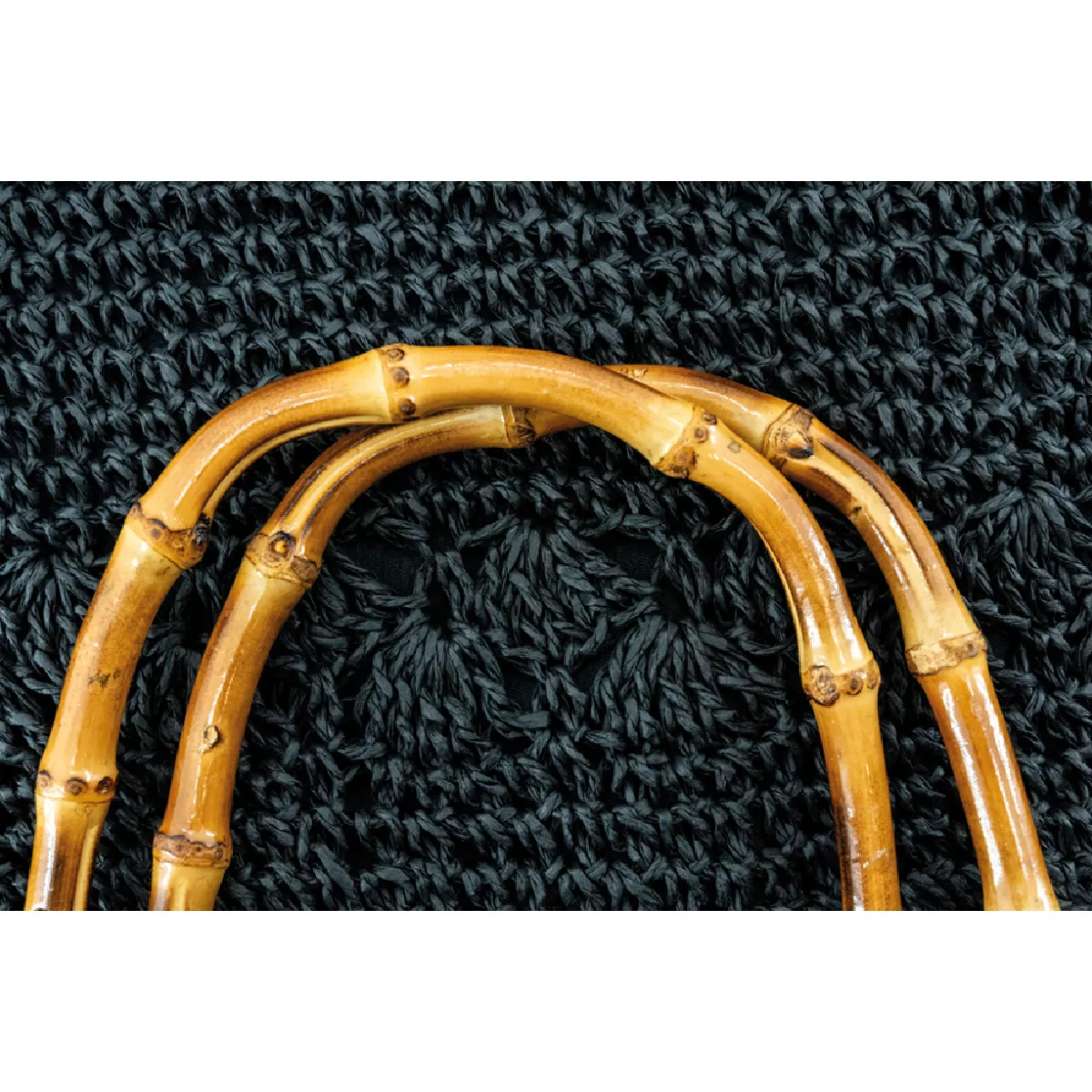 Aubry Gaspard Sac Tressé Noir Bambou
