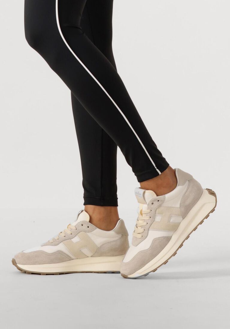 beige hogan lage sneakers h641 allacciato h