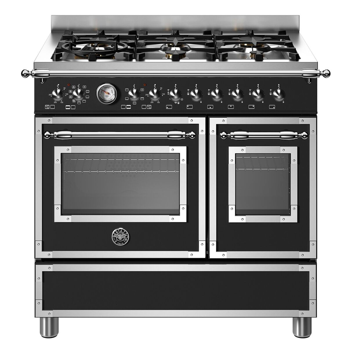 HER96L2ENET Heritage Gasskomfyr med dobbelovn 90 cm, Matt Svart