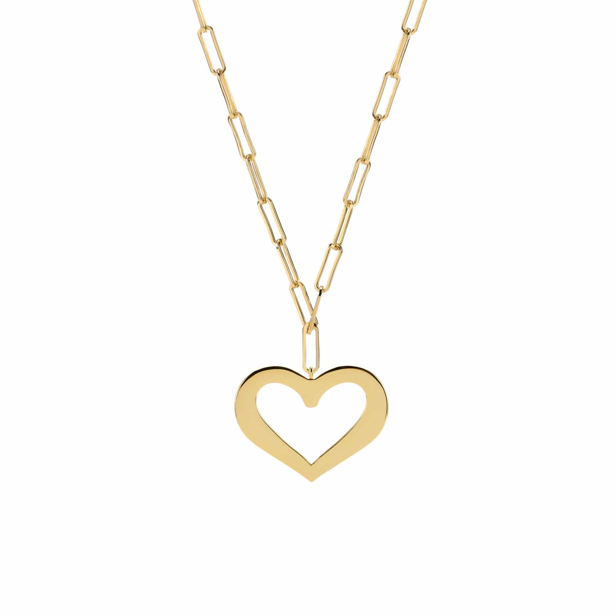 Collier Chaine Argent Doré Coeur Valentine