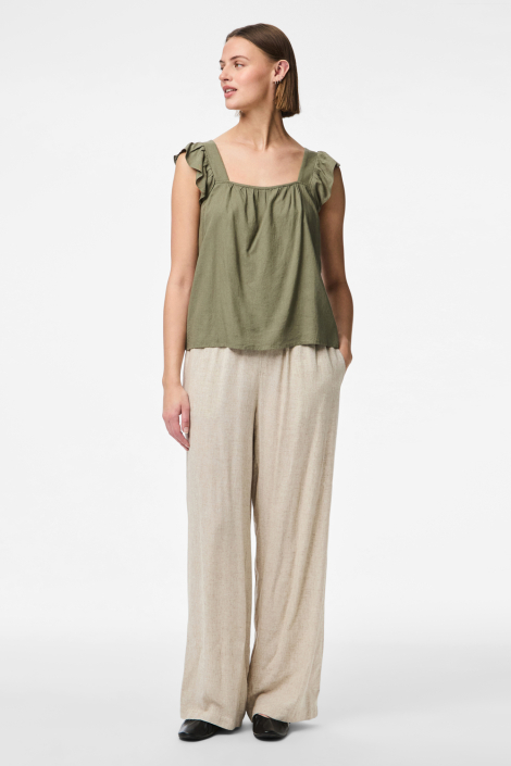 Pieces groene dames top