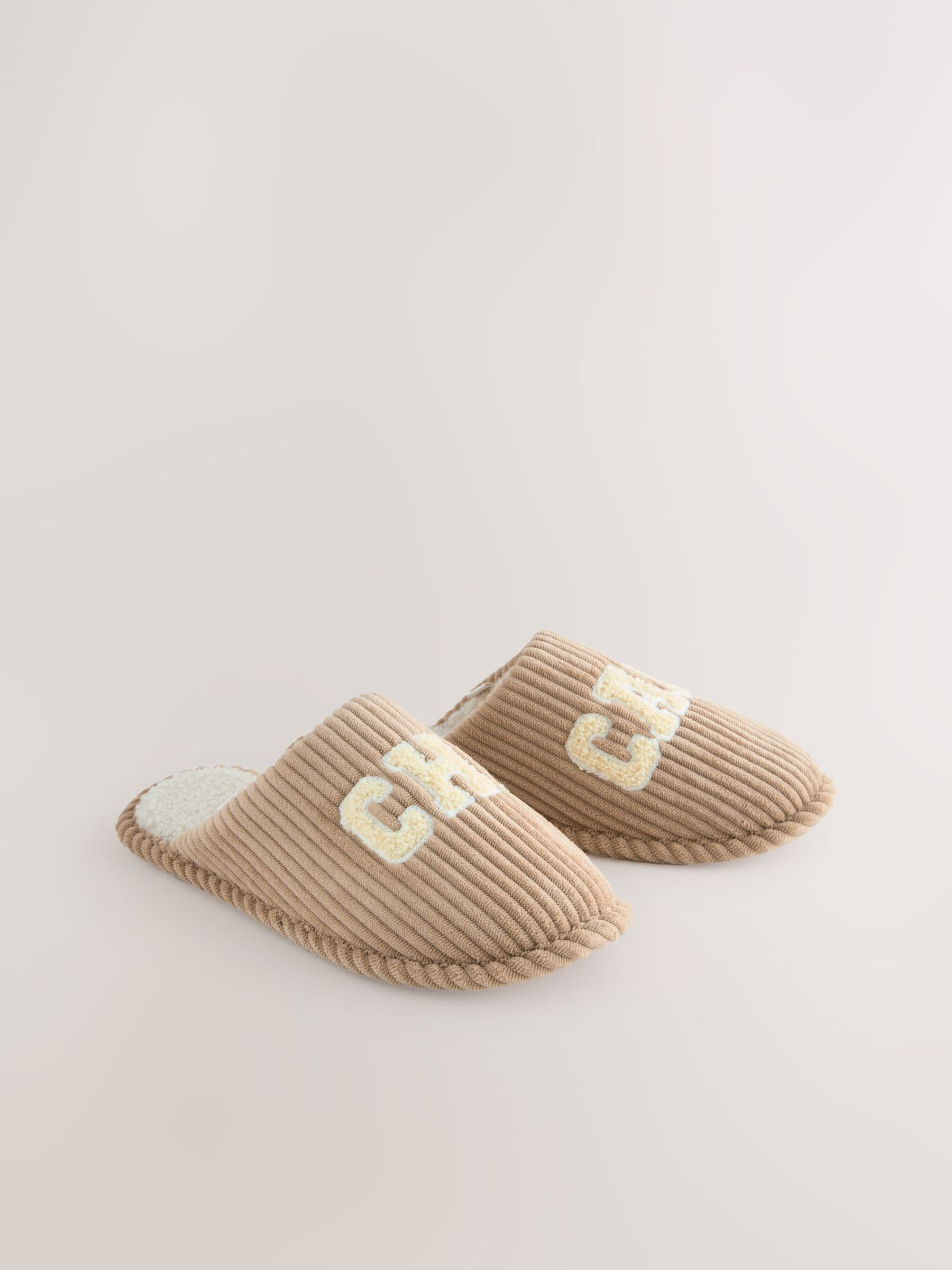 Camel Chicago - Cord Slogan Mule Slippers