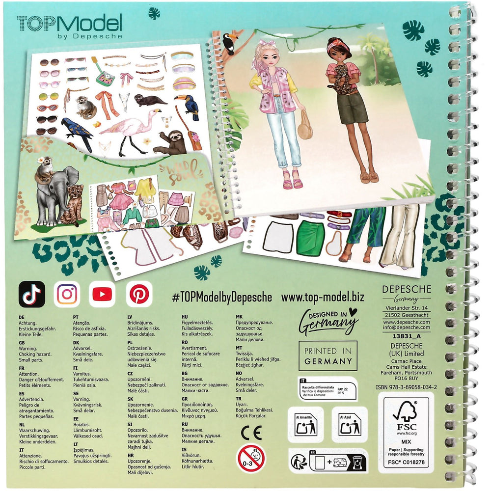 Køb TOPModel Safari Dress Me Up Klistermærkebog