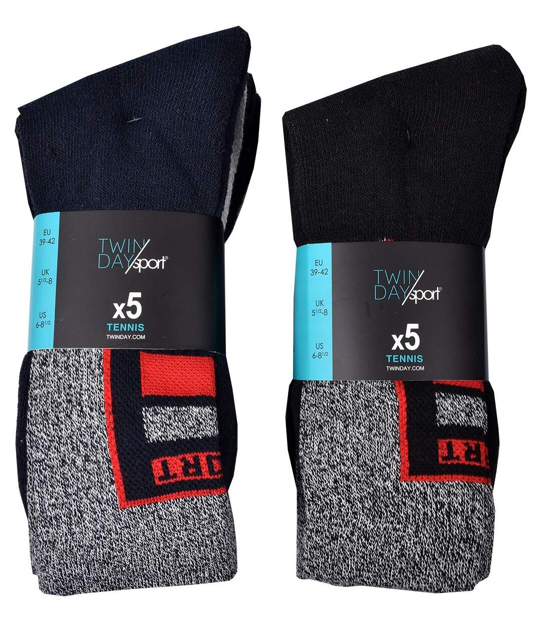 Chaussettes Homme TWINDAY SPORT -Assortiment modèles photos selon arrivages- Pack de 10 Paires CREW 44021