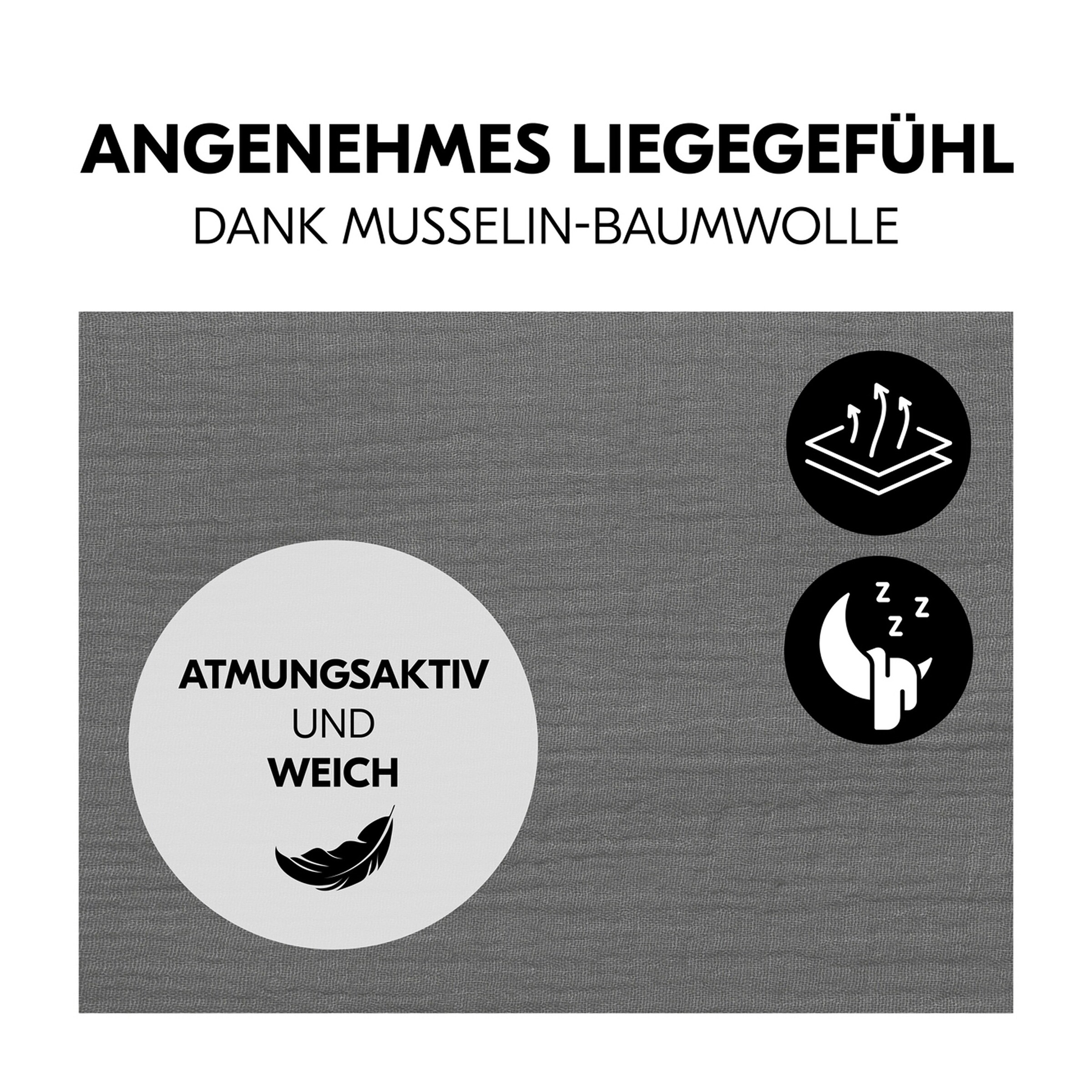 Hauck Spannbetttuch Musselin 60x120 cm für Reisebettmatratzen