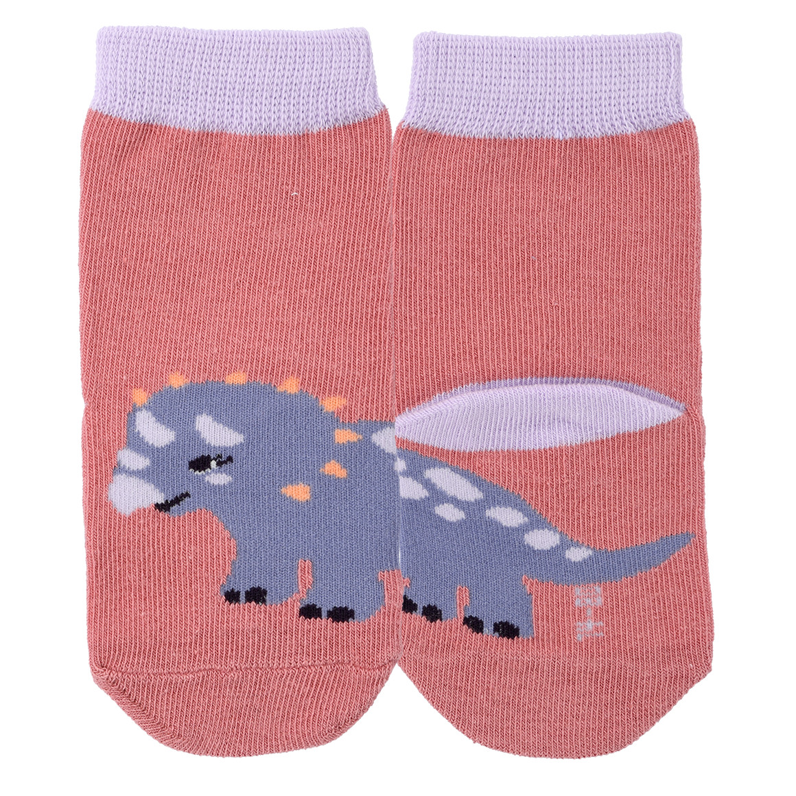 Topomini 5 Paar Baby Socken mit Dino-Motiven dunkelrosa / blau / flieder