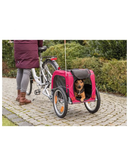 Trixie Fietskar - Hondenfietskar - 53x60x60\/117 cm Zwart Rood Tot 15 Kg Small