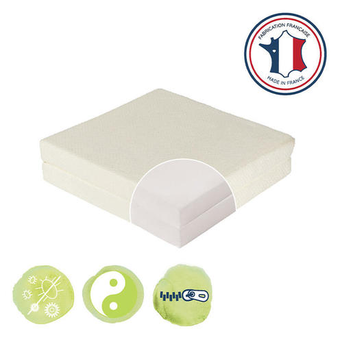 Matelas Pliant 2 parties Zen déhoussable 60x120x7 cm - CANDIDE