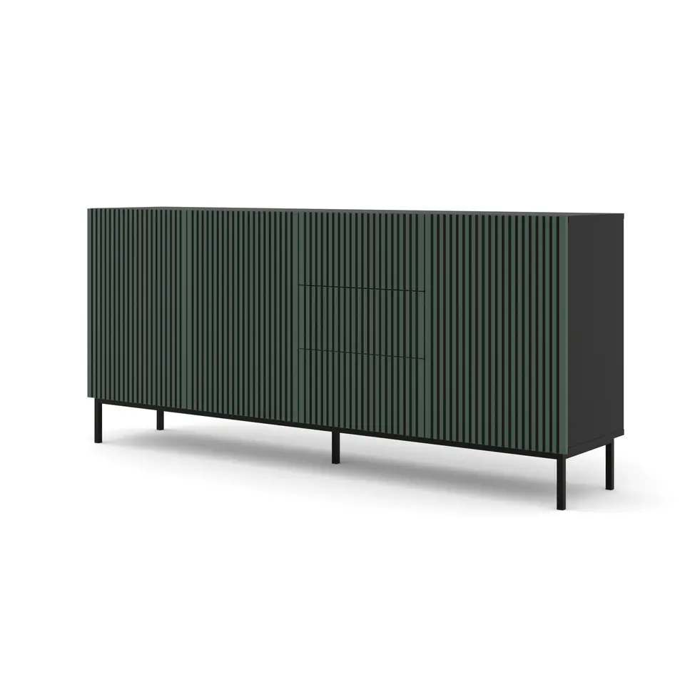 Ravenna F dressoir ladekast 200 3D3S gefreesd MDF folie met frame
