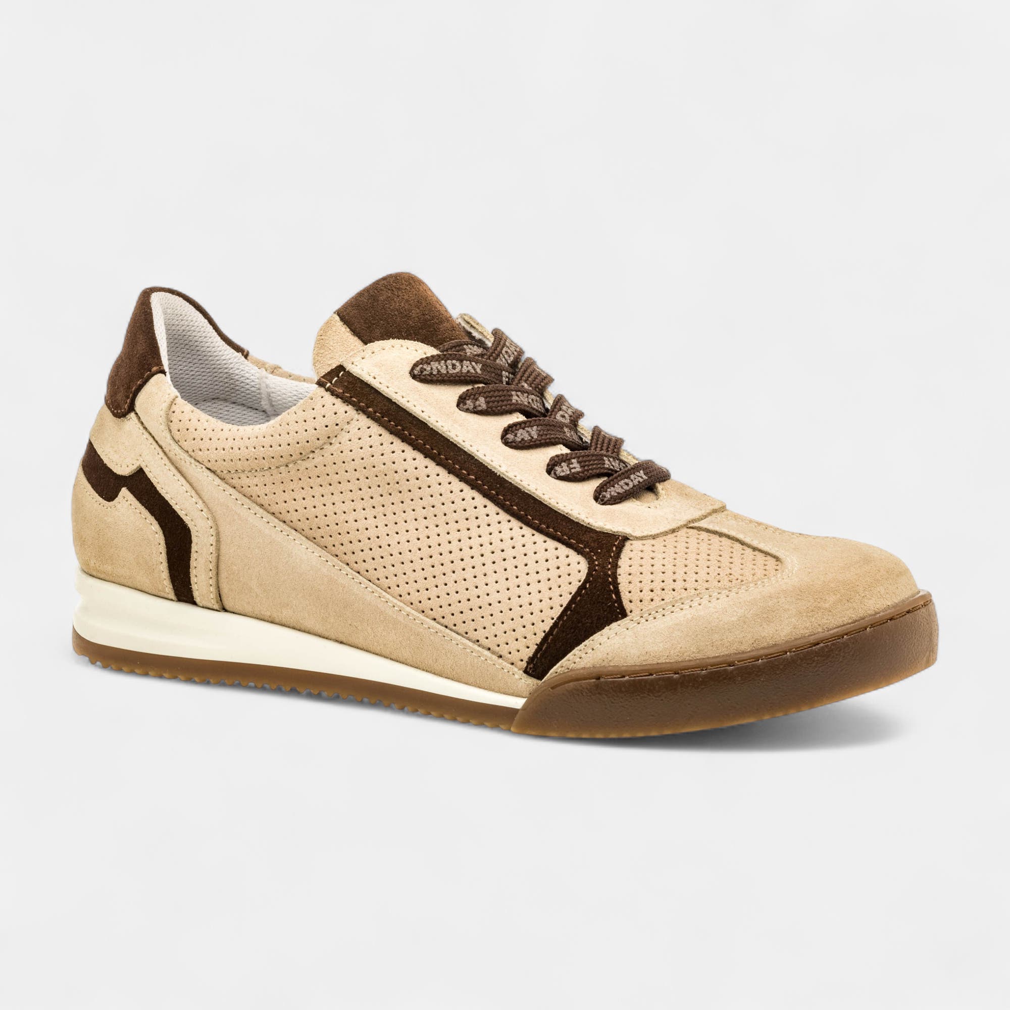 Baskets basses Femme en cuir beige