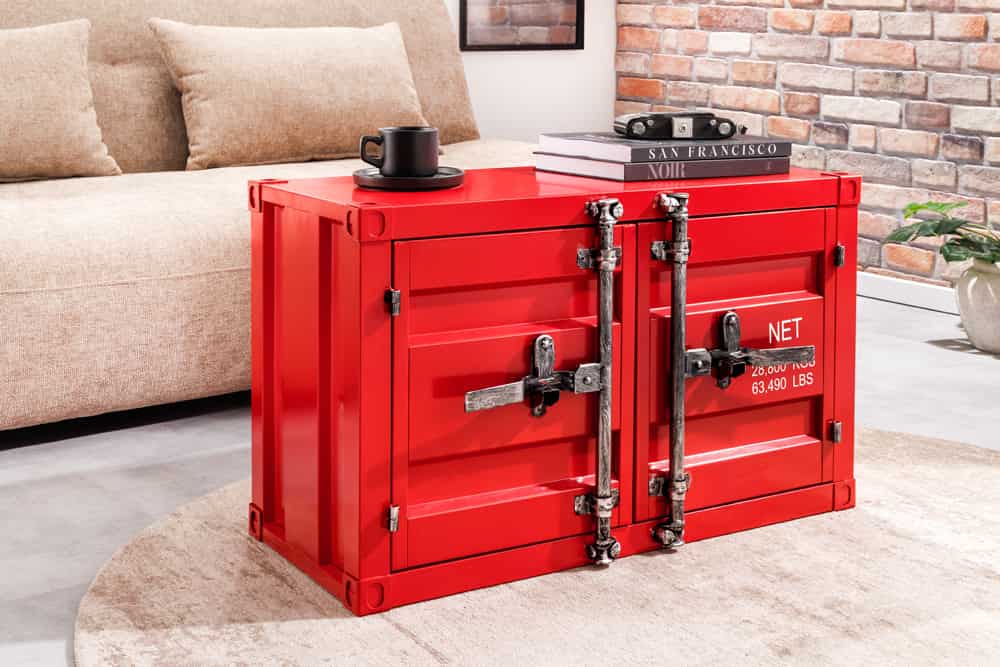 Container-Schrank GLOBETROTTER 80cm rot Metall Aktenschrank mit Flügeltüren