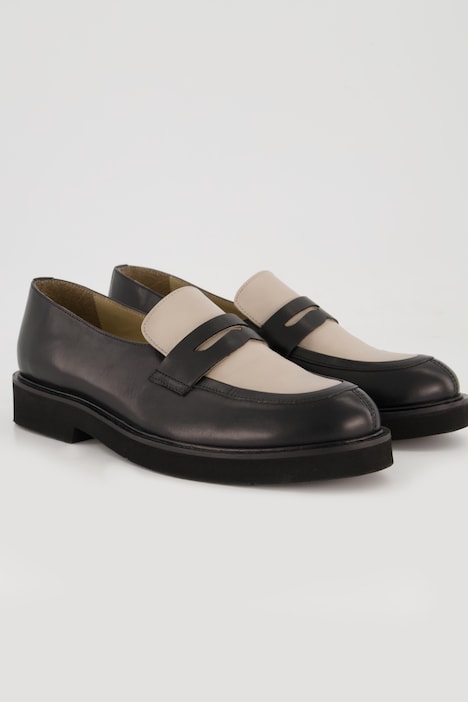 Leder-Loafer, Zierriegel, Weite H