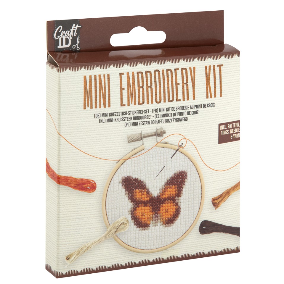 Craft ID - Mini broderikit - sommerfugl