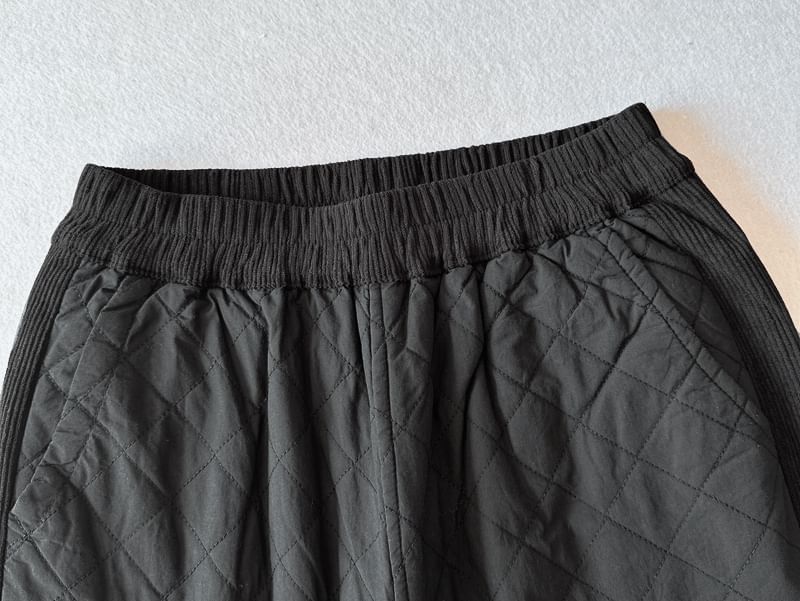 CosmoCorner - Hoge taille effen gewatteerde wijde broek