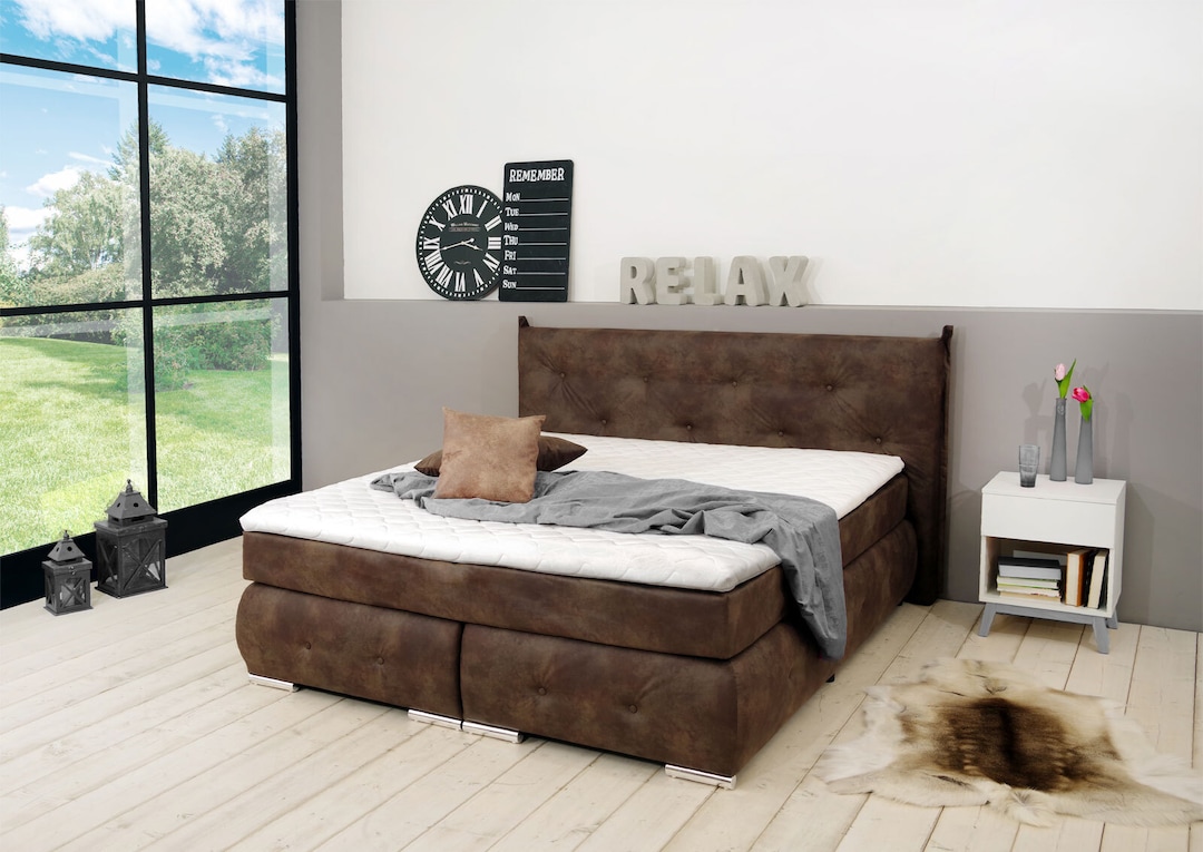 Boxspringbett QUEBEC 180 x 200 cm braun