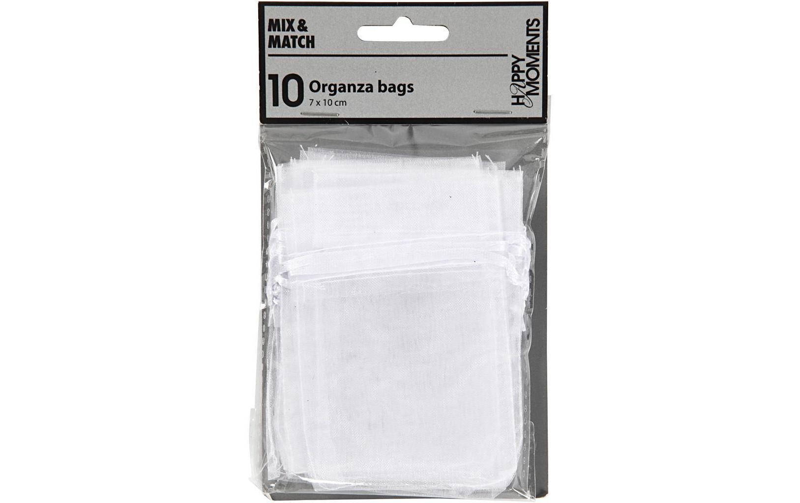 Organzabeutel Organza 7 x 10 cm Weiss, 10 StückOrganzsäckchen