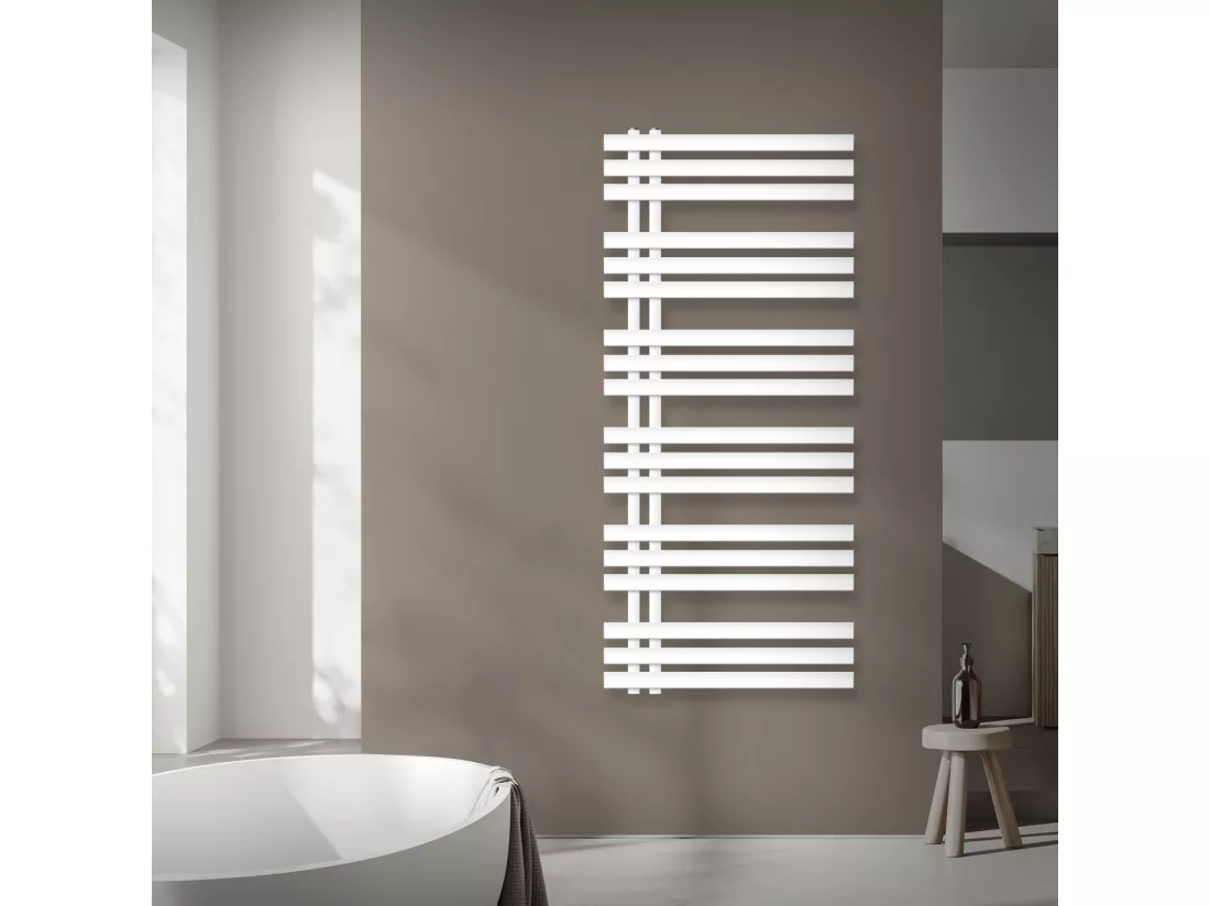 Iron EM Design Radiateur sèche-serviettes électrique 1200W, 600 x 1400 mm, blanc