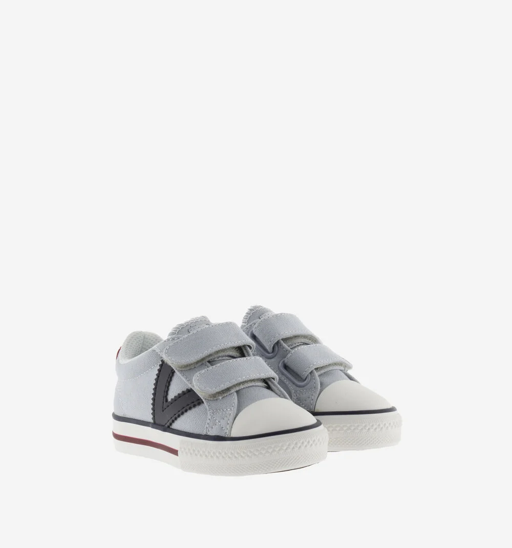 TRIBU SNEAKER TOILE Baskets sport en toile pour enfant logo GRIS