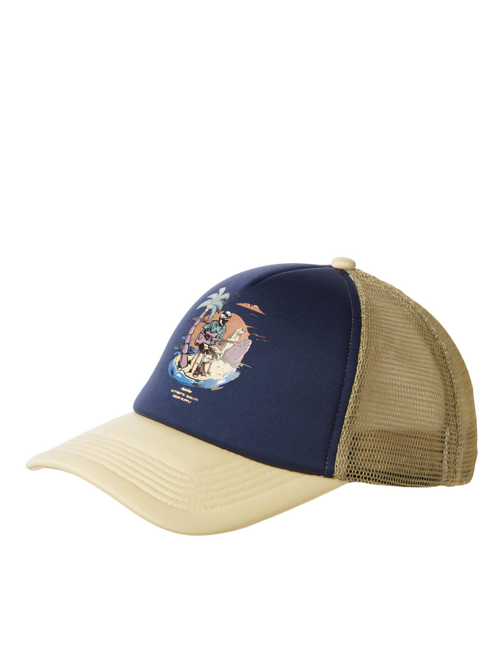pet JACHAVANAmet printopdruk zand/donkerblauw