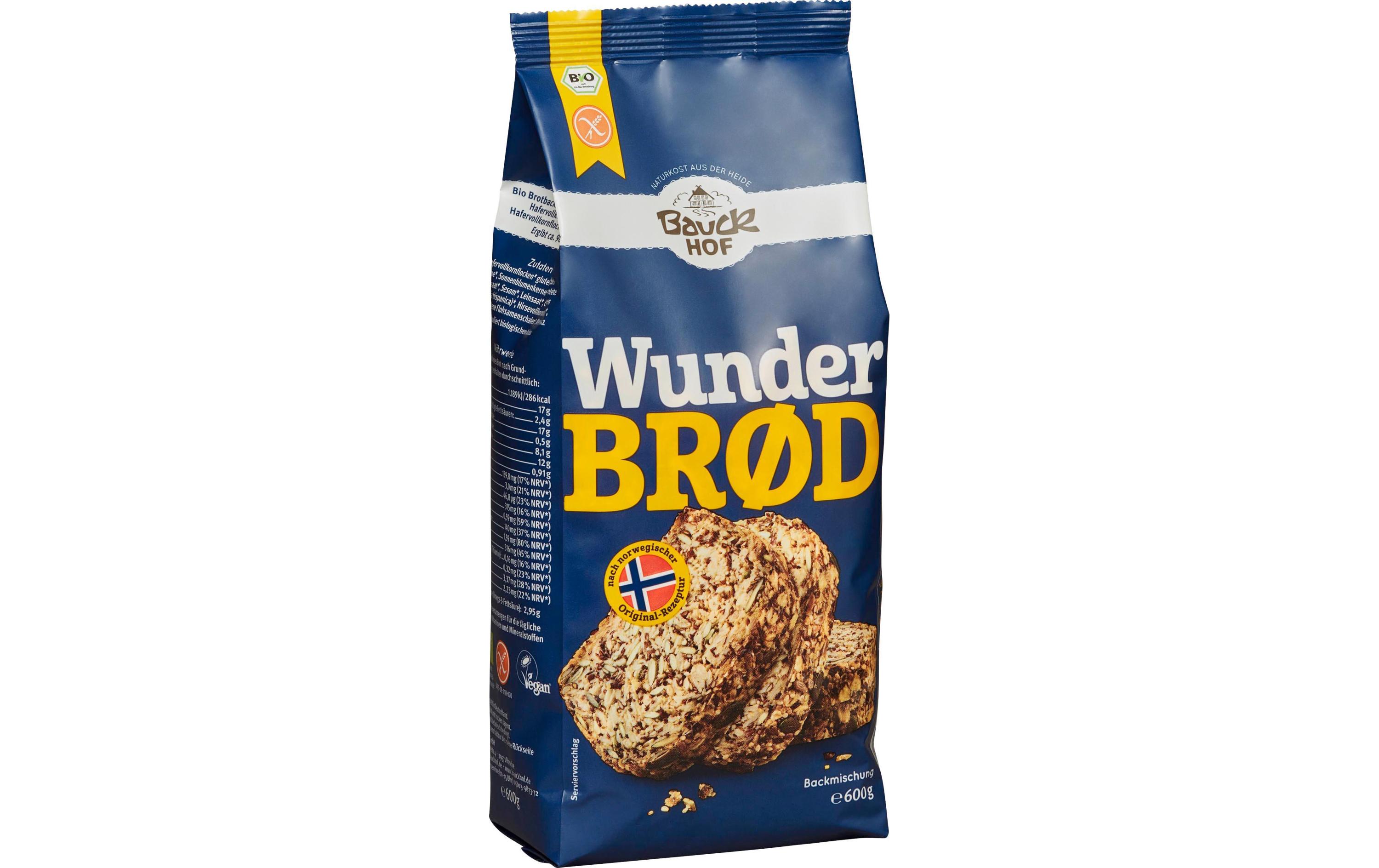 Backmischung Bio Wunderbrot glutenfrei 600 gBio-zertifizierte Brotbackmischung ohne Gluten