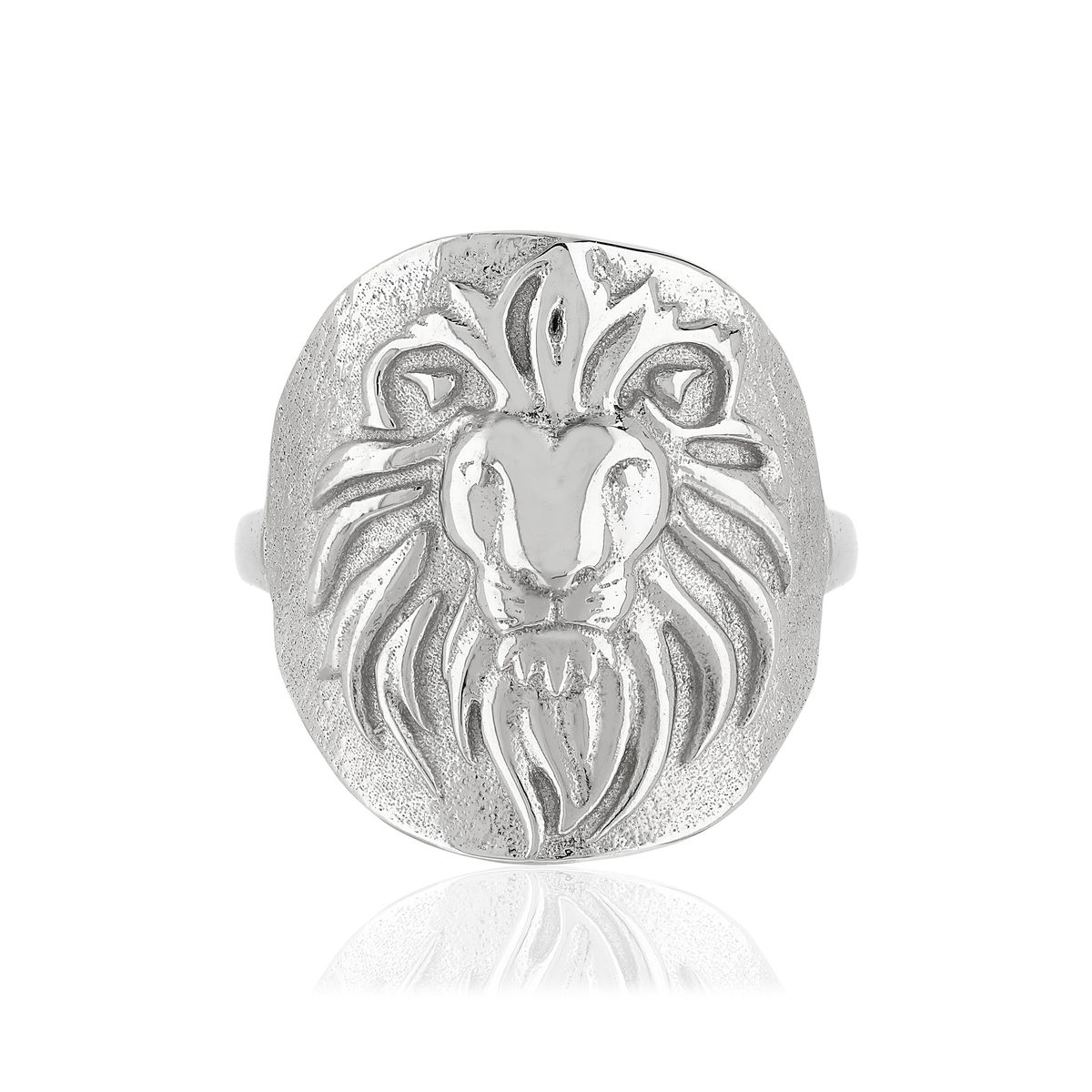 Bague argent 925 médaille tête de lion