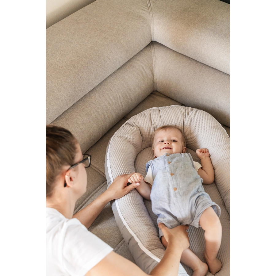 ULLENBOOM Kuschelnest Waffelpique grau