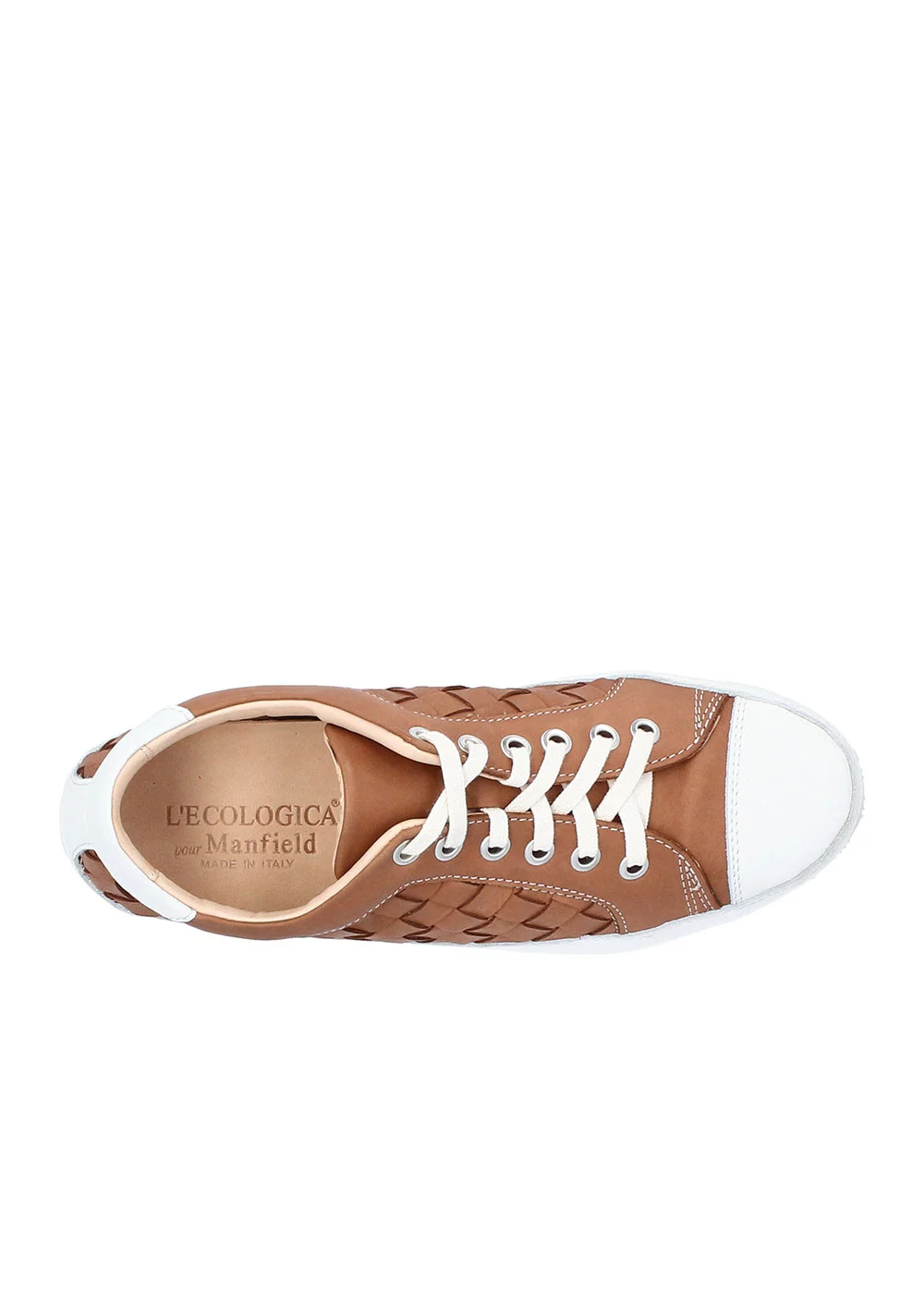 BASKET ROTONDA CUIR TRESSE CAMEL
