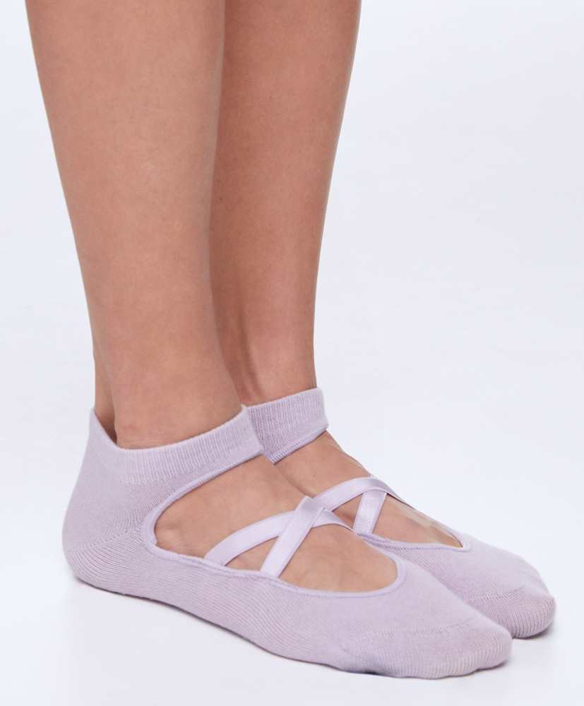 2 pares de meias de algodão para ioga e pilates