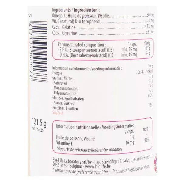 Be-Life Omega 3 500 180 capsules