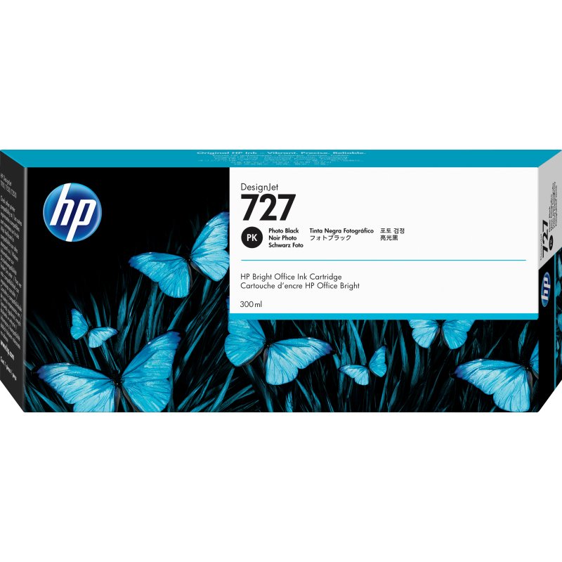 HP 727 cartouche d'encre DesignJet noire photo, 300 ml