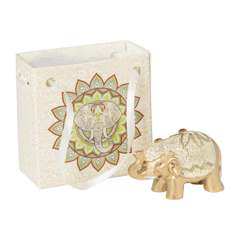 Mini olifant in tasje - diverse kleuren - 3 cm
